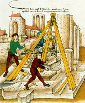 Stone Prints: Constructing Church of Bern, 15th Century