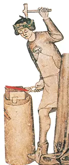 14th Prints: Coppersmith, Medieval Tradesman, 14th Century