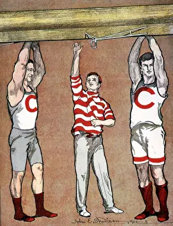 Prints of Members of Cornell rowing team holding up boat. John E : Cornell University Poster, John E. Sheridan, 1902