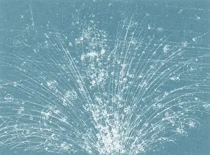 Track Prints: Cosmic Ray Tracks, Bubble Chamber Event