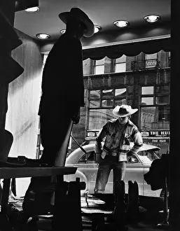 Cowboys, American West Prints: Cowboy Window Shopping, 1957