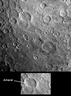 Astronomy Prints: Crater Amarai on the Planet Mercury
