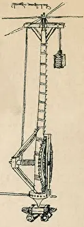 Middles Prints: Da Vinci Invention, Lifting Gear Machine