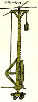 Middles Prints: Da Vinci Invention, Lifting Gear Machine