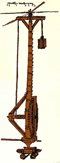 Middles Prints: Da Vinci Invention, Lifting Gear Machine