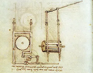 Codices Prints: Da Vinci, Rotary Motion
