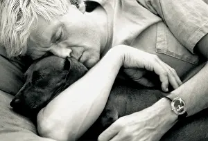 Sculptor Prints: David Hockney with Dachshund