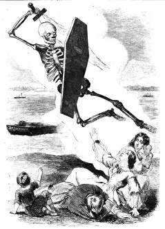 Deaths Prints: Death Scattering Pestilence Among the People, 19th C