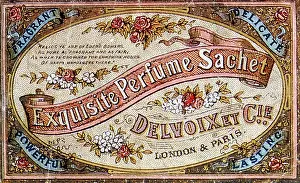 Advertisement Prints: Delvoix Exquisite Perfume Sachet, 1880