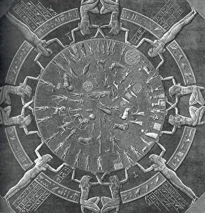 Astronomy Prints: Dendera Zodiac, Egyptian Astrology, Osiris in the Hathor Temple at Dendera