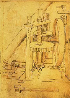 Engineering Prints: Di Giorgio Invention, Column Lifter