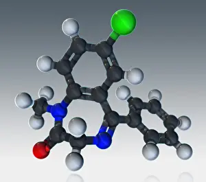 Atomic Prints: Diazepam Molecular Model