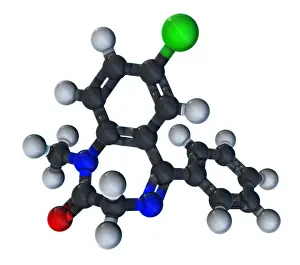 Atomic Prints: Diazepam Molecular Model