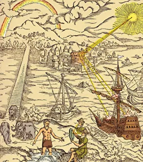 Title Prints: Discoveries in Optics, Archimedes Heat Ray