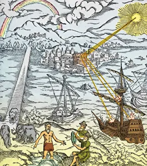 Title Prints: Discoveries in Optics, Archimedes Heat Ray
