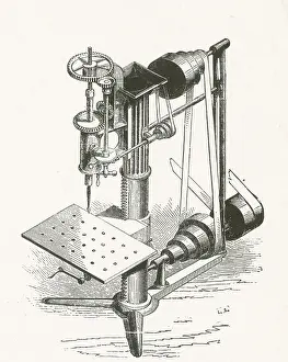 Technology Prints: Drill Press, 19th Century