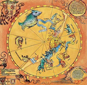 Asterism Prints: Durer Star Map, 1515