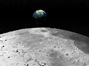 Many Science & Medical Prints: Earth and moon, artwork