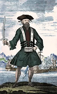 Buccaneer Prints: Edward Teach AKA Blackbeard, English Pirate