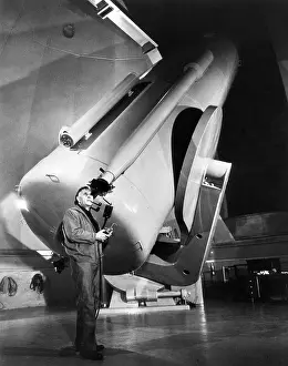 Best Sellers Part IV Prints: Edwin Hubble and Telescope, Palomar Observatory