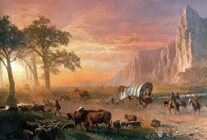 Plain Prints: Emigrants Crossing the Plains Painting by Albert Bierstadt
