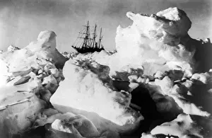 20th Prints: Ernest Shackleton's Endurance Ship trapped in Pack Ice, Antarctic Expedition