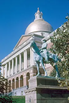 Massachusetts Prints: Facade of State Capitol, MA