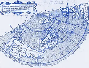 Woodcut Prints: False representation of 'Sea of Verrazano', 1582
