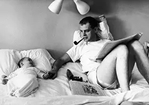 Vintage Nostalgia Prints: Father and Baby, 1960