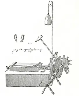 Machine Prints: File Cutting Machine by Leonardo Da Vinci