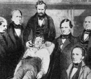 Hospital Prints: First Use of Surgical Anesthesia, 1846
