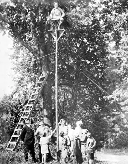 Vintage Nostalgia Prints: Flagpole Sitting, 1920s