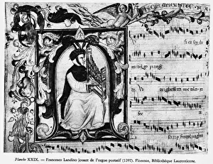 Instrument Prints: Francesco Landini, Italian Composer