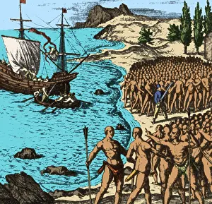 Conqueror Prints: Francisco Pizarro Arrives in Peru, 1532