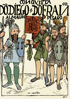 Codex Prints: Francisco Pizarro Gathering Recruits, 16th Century