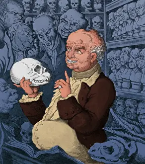 Prints of 19th century caricature of Gall showing a skull to a group of his followers. Franz Josef Gall (March 9, 1758 - August 22, 1828) was a neuroanatomist, physiologist, and founder of phrenology History Prints: Franz Josef Gall, German Phrenologist