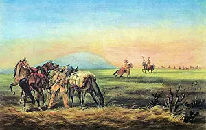 Hunter Prints: Frontiersmen and Native American Indians, 1800s
