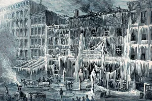 Bailey Prints: Frozen Remains of Barnum's Museum, 1868