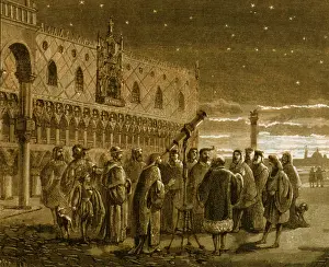 Galilei Prints: Galileo Galilei Demonstrating His Telescope, 1609