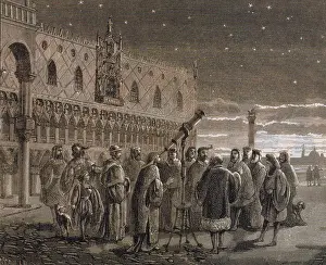 Telescope Prints: Galileo Galilei Demonstrating His Telescope, 1609