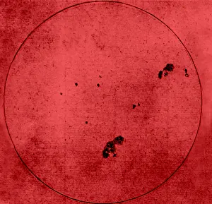 Astronomy Prints: Galileo Sunspot Illustration