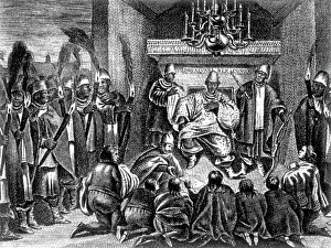 Colonial Prints: Garcia II, King of the Kongo, Receives Dutch Embassy, 1642