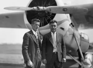 Airplane Prints: Gatty and Post, American Aviators