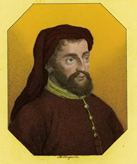 14th Prints: Geoffrey Chaucer, English Poet