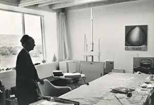 Famous People Prints: Georgia O'Keeffe in Her Home Studio