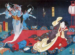 Folklore Prints: Ghosts of Matahachi and Kikuno, Japanese Yurei