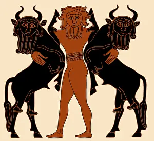 Empire Prints: Gilgamesh Subduing Two Bulls