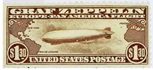 Technology Prints: Graf Zeppelin, U.S. Postage Stamp, 1930