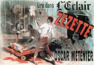 Vintage Nostalgia Prints: Grand Guignol Poster, Jules Cheret, 1890