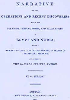 Giovanni Prints: The Great Belzoni, Title Page